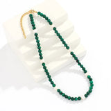 Malachite Beads Choker Necklace for Women and Girls