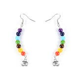 Women 7 Chakras Beads Earrings Healing Reiki Asymmetric Dangling Hoo
