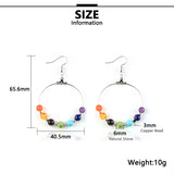 Women 7 Chakras Beads Earrings Healing Reiki Asymmetric Dangling Hoo