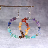 Women 7 Chakras Beads Earrings Healing Reiki Asymmetric Dangling Hoo