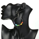 Women 7 Chakras Beads Earrings Healing Reiki Asymmetric Dangling Hoo