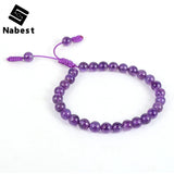 Natural Stone Amethysts Turquoises Bracelet Strawberry Crystal Fluorite Apatite