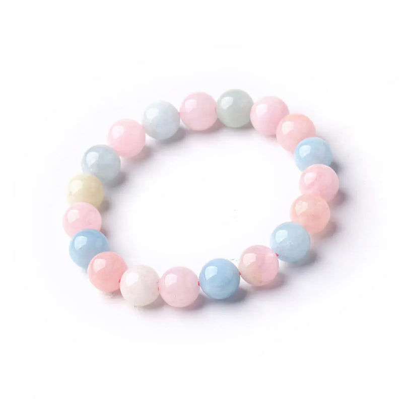 Mixed Morganite Stone Beads Bracelet 6-10mm Healing Bracelet