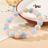 Mixed Morganite Stone Beads Bracelet 6-10mm Healing Bracelet