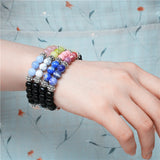 Malachites Aquamarine Beads Bracelet Elastic Charm Bracelets