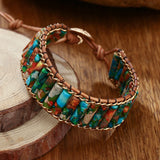 Women Chakra Bracelets Beaded Leather Boho Bracelet