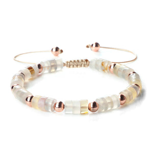 Natural Stone Stripe Agate Braided Bracelets Charm Adjustable Rope Wrist Jewelry
