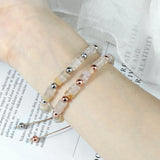 Natural Stone Stripe Agate Braided Bracelets Charm Adjustable Rope Wrist Jewelry