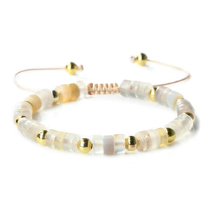 Natural Stone Stripe Agate Braided Bracelets Charm Adjustable Rope Wrist Jewelry