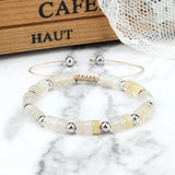 Natural Stone Stripe Agate Braided Bracelets Charm Adjustable Rope Wrist Jewelry
