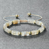 Natural Stone Stripe Agate Braided Bracelets Charm Adjustable Rope Wrist Jewelry