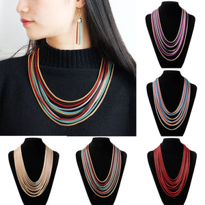 Vintage Multi-layer Beaded Long Necklace