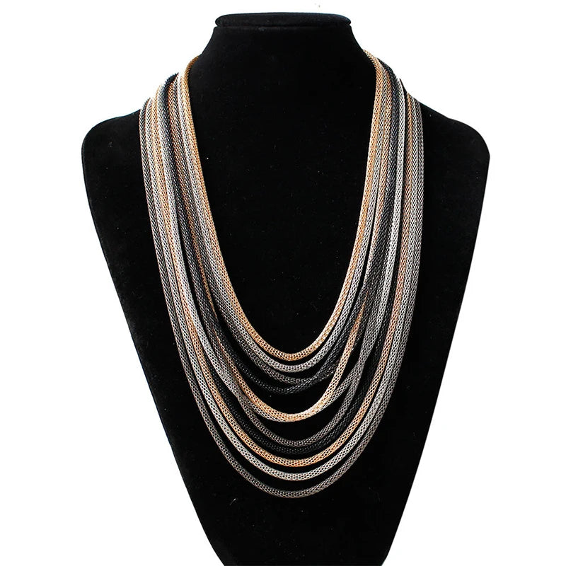 Vintage Multi-layer Beaded Long Necklace