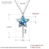 925 Silver Crystal Star Pendant Necklace Elegant Gift for Her