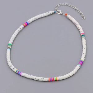 Boho Multicolor Polymer Clay Choker Necklace