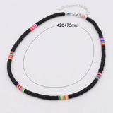 Boho Multicolor Polymer Clay Choker Necklace