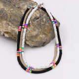 Boho Multicolor Polymer Clay Choker Necklace