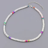 Boho Multicolor Polymer Clay Choker Necklace