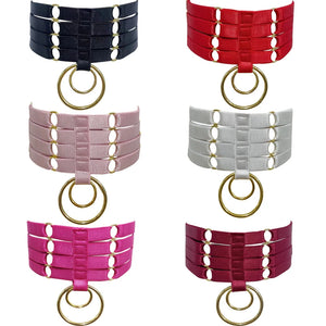 Women Punk Collar Bondage Body Harness Multicolor Necklace