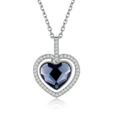 925 Silver Heart Necklace with Crystals