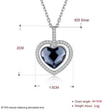925 Silver Heart Necklace with Crystals