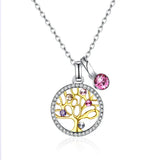 Tree of Life Necklace with Crystals, Valentines Gift for Her