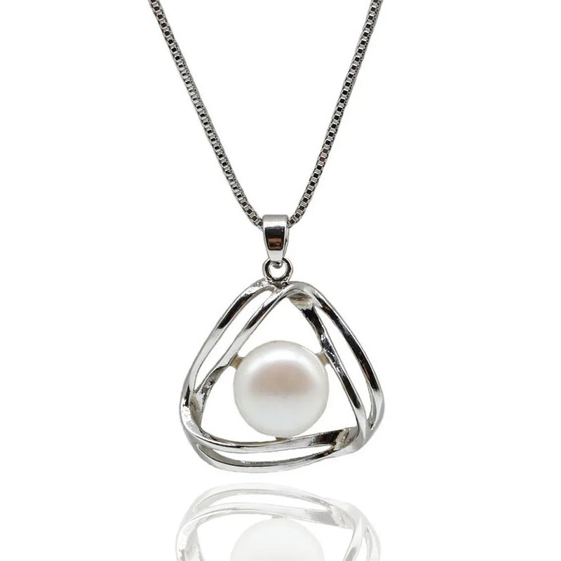 Freshwater Pearl Pendant Hollow Out Girly Style Jewelry