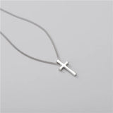 Real 925 Sterling Silver Cross Pendant Necklace for Women