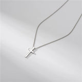 Real 925 Sterling Silver Cross Pendant Necklace for Women