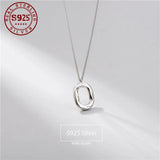 925 Sterling Silver Irregular Ellipse Pendants Necklace for Women Bride Wedding