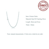 925 Sterling Silver Necklace for Women Choker Jewelry Birthday Gift