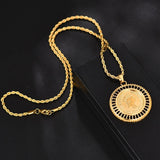 Women Queen Coin Pendant Necklace Short Jewelry Female