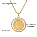 Women Queen Coin Pendant Necklace Short Jewelry Female
