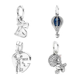 Silver 925 Necklace Cross Heart Four Leaf Clover Butterfly Dog Cat Elephant