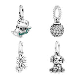 Silver 925 Necklaces Pendants Punk Band Ball Daisy Flower Dog Queen Bee Crown