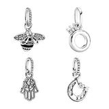 Silver 925 Necklaces Pendants Punk Band Ball Daisy Flower Dog Queen Bee Crown