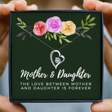 Crystal Mother Daughter Necklaces Set, Christmas Birthday Gift