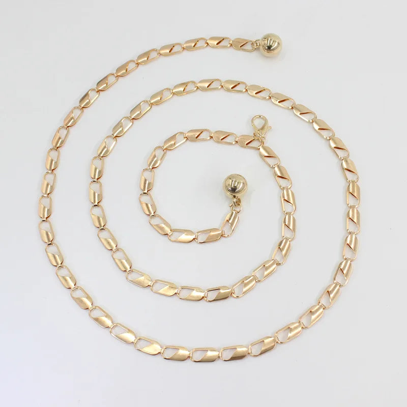 Women Metal Hook Adjustable Waist Chain All-Match Decorative Dress Belt