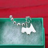 925 Silver Dog Pendant Bracelet for Girls Gift