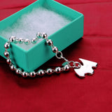 925 Silver Dog Pendant Bracelet for Girls Gift