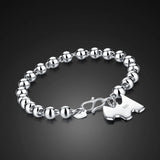 925 Silver Dog Pendant Bracelet for Girls Gift