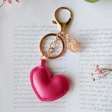 Women Macaron Cake Keychain PU Love Alloy Leaf Key Chain Charm Bag Pendant K3006