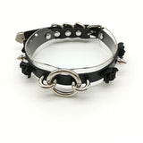 Sexy Harajuku Leather Choker Necklace Flower O-Round Rivets Collar