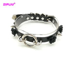 Sexy Harajuku Leather Choker Necklace Flower O-Round Rivets Collar