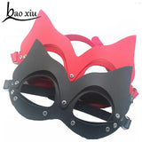 Vintage Leather Cat Hair Cosplay Rivet Head Mask