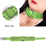 Women O-Ring Leather Choker Necklace Goth Punk Harajuku Vegan Collar