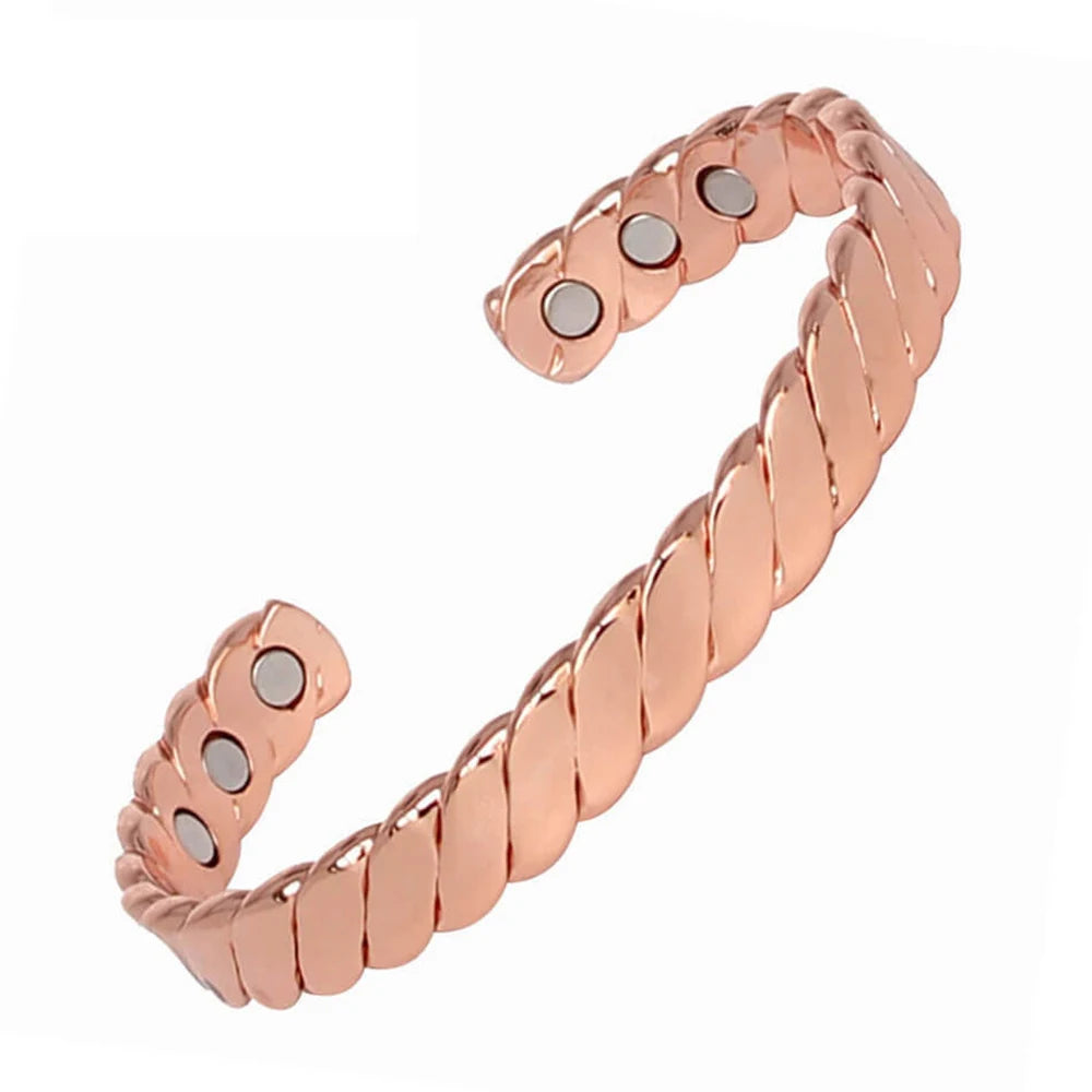 Vintage Women's Copper Bangle Bracelet with Magnets