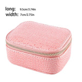 Women PU Leather Jewelry Box Organizer Earrings Necklaces Rings Case