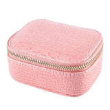 Women PU Leather Jewelry Box Organizer Earrings Necklaces Rings Case