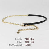 PU Leather Waistband with Chain for Dress Skirt Wide Belts